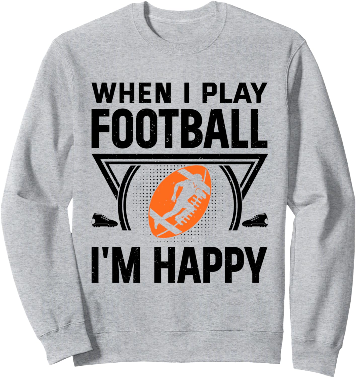 

Американский футбол - Когда я играю в футбол, я счастлив. Толстовка American Football Player Football Game, серый