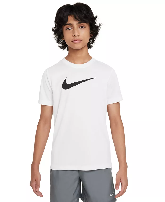 

Футболка с круглым вырезом Legend Swoosh-Logo Dri-FIT для старших детей Nike, белый