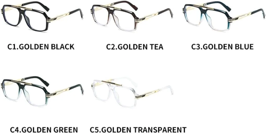 

Солнцезащитные очки для мужчин и женщин - защита UV400 - большая оправа с двойным дужком для занятий спортом на открытом воздухе и вождения DSVIGF, Golden Black