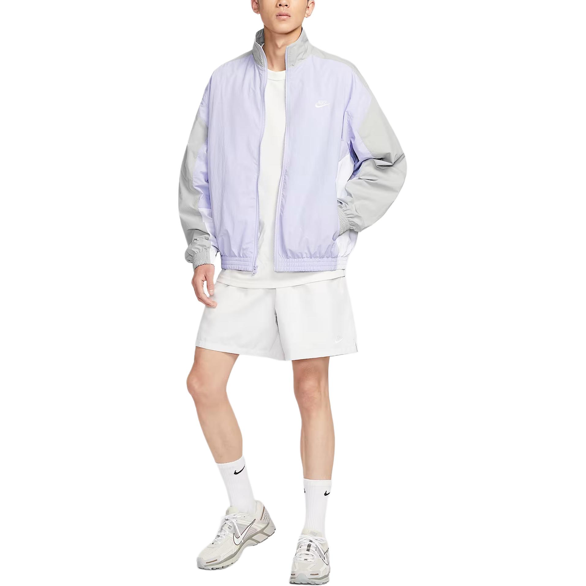 Nike Мужская оверсайз тканая куртка для спорта, Phantom/Light Smoke Gray/White — фото 4