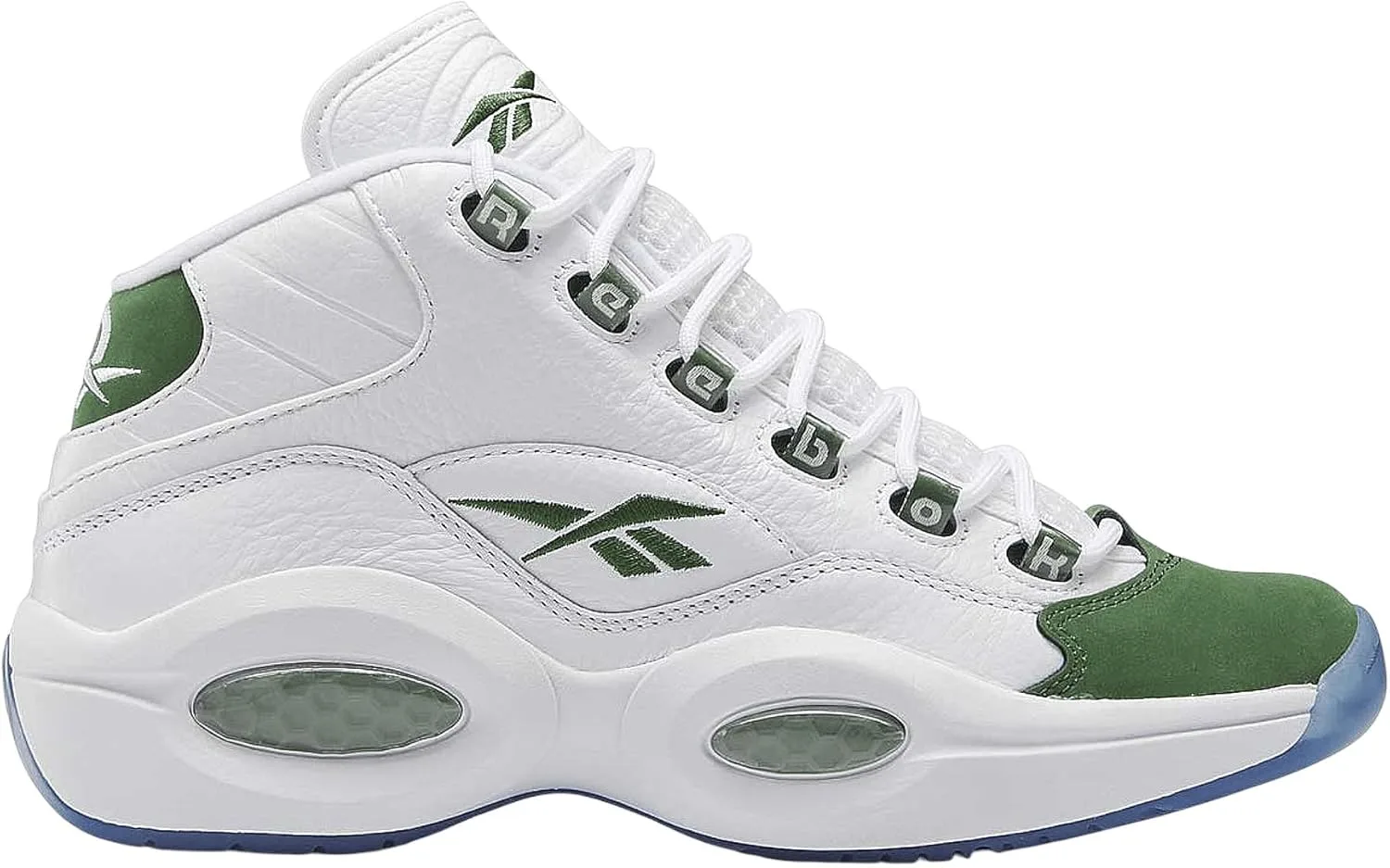 Кроссовки Reebok Question Mid Trainers White Men, белый/зеленый