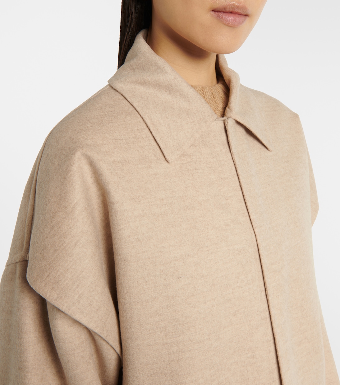 Пальто из шерсти и кашемира Bottega Veneta, Beige Melange — фото 4