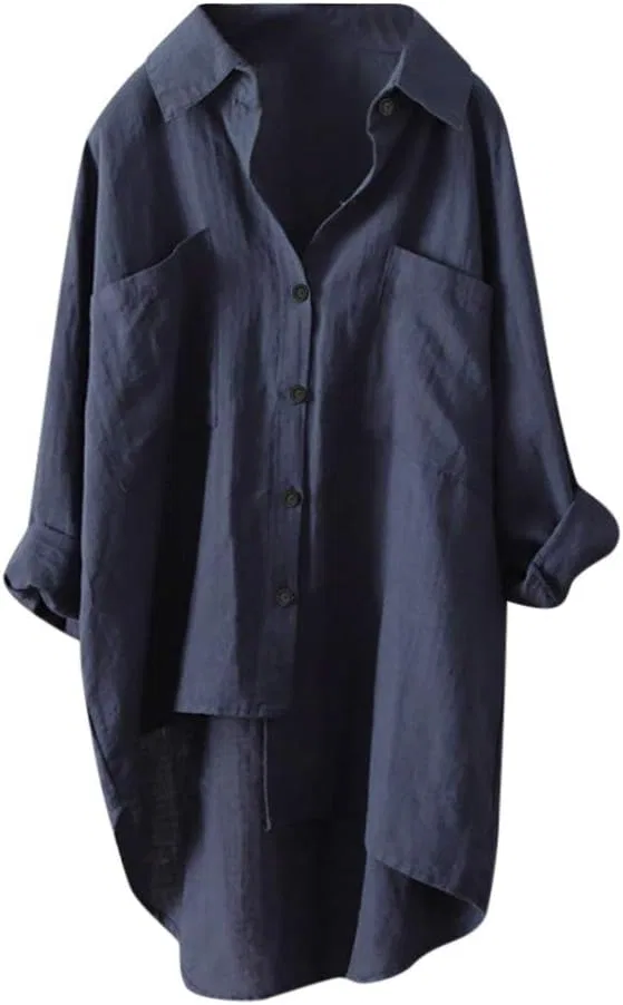 Блуза с коротким рукавом, свободный крой, navy