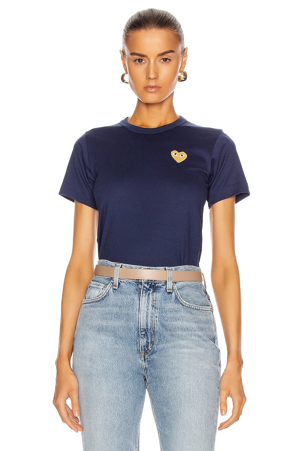 

Футболка Comme des Garçons Gold Heart Emblem, темно-синий