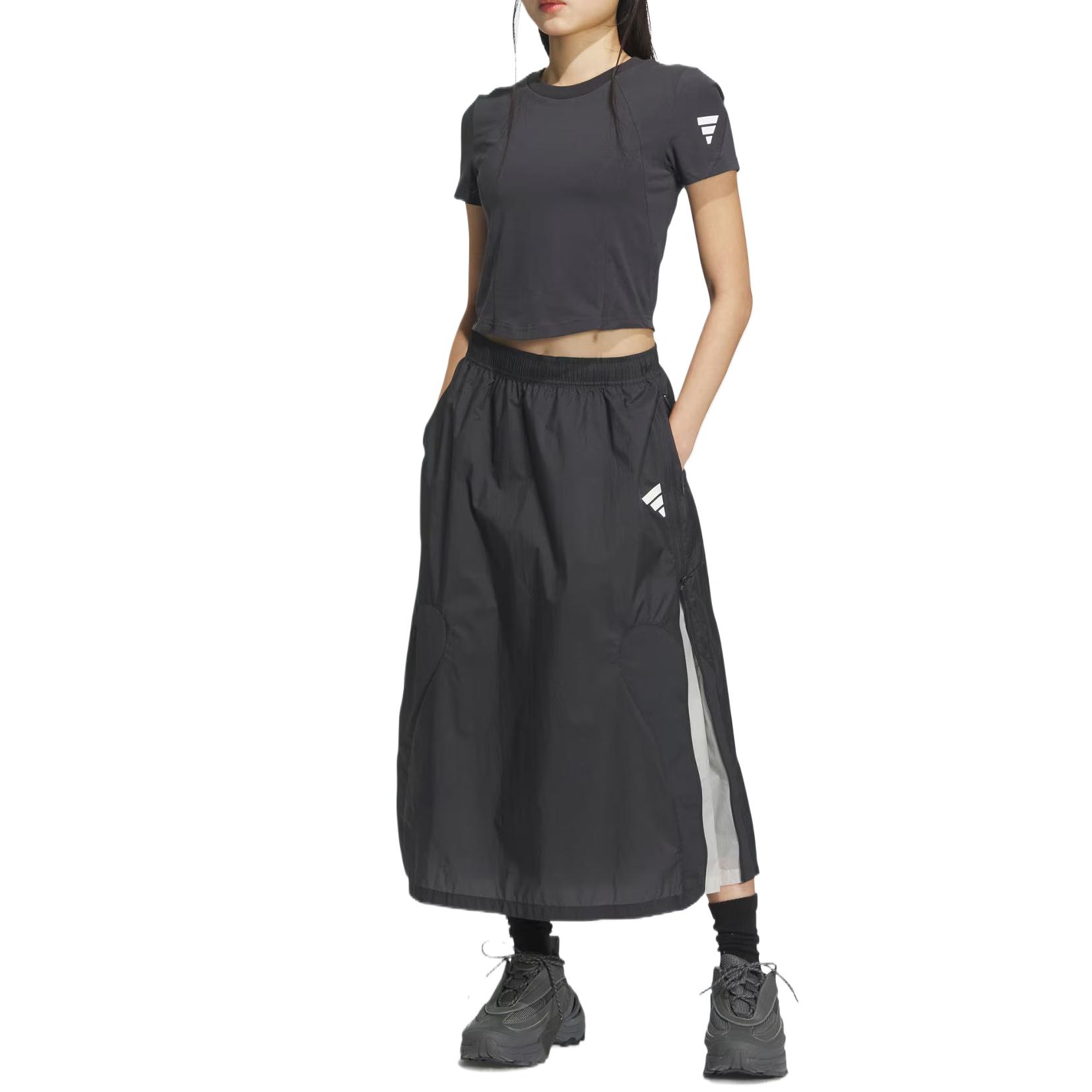 Adidas Обычная футболка женская угольно-черная — фото 4
