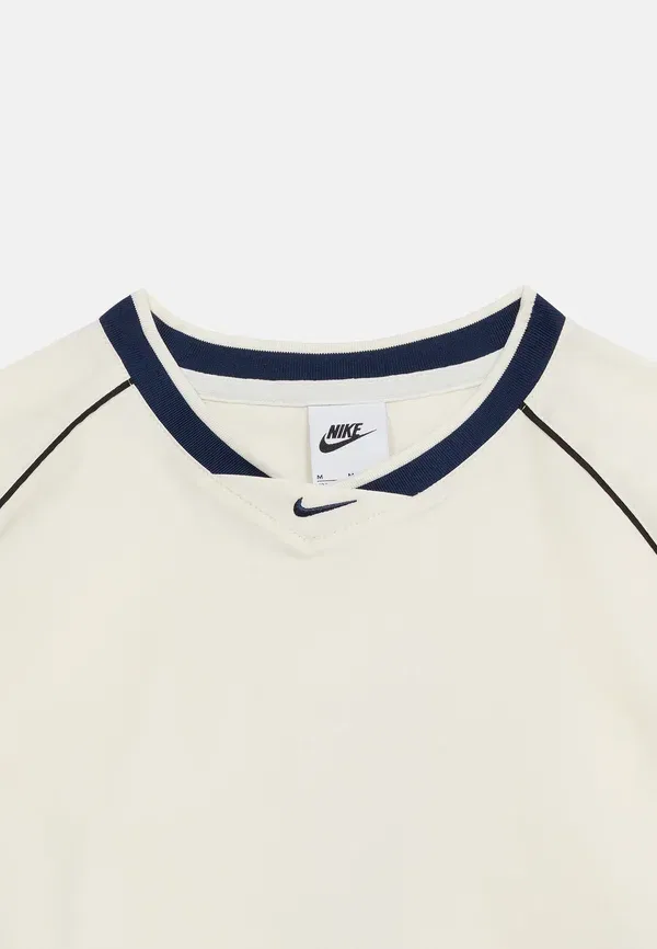 Топ с V-образным вырезом и длинным рукавом Nike Sportswear, нежно-жемчужный/тёмно-синий/чёрный — фото 4