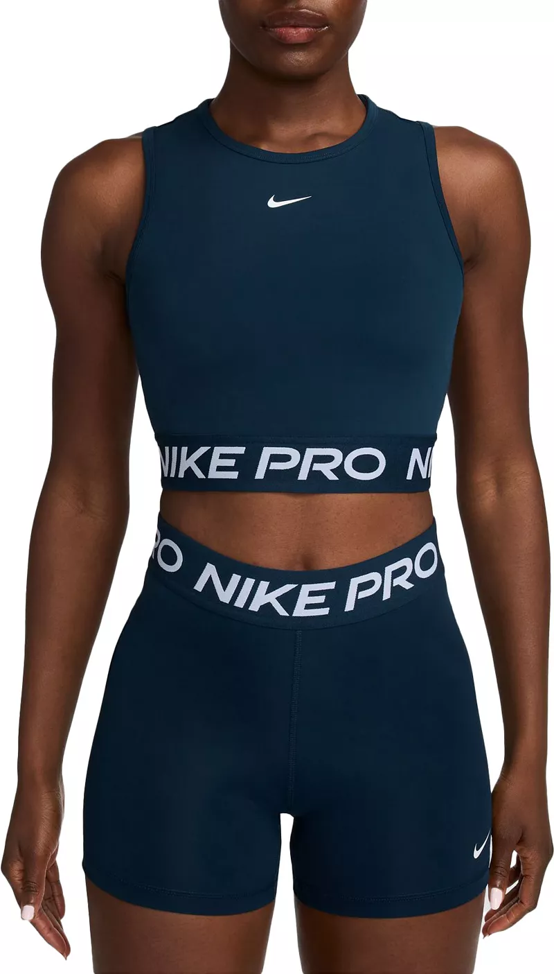 

Женская укороченная майка Nike Pro Dri-FIT, цвет Armory Navy