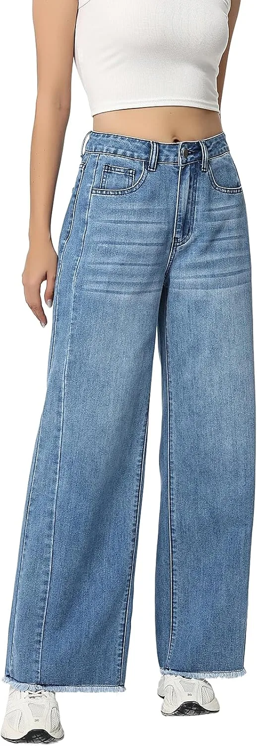 

Женские джинсы Wide Leg High Waist Stretch с карманами