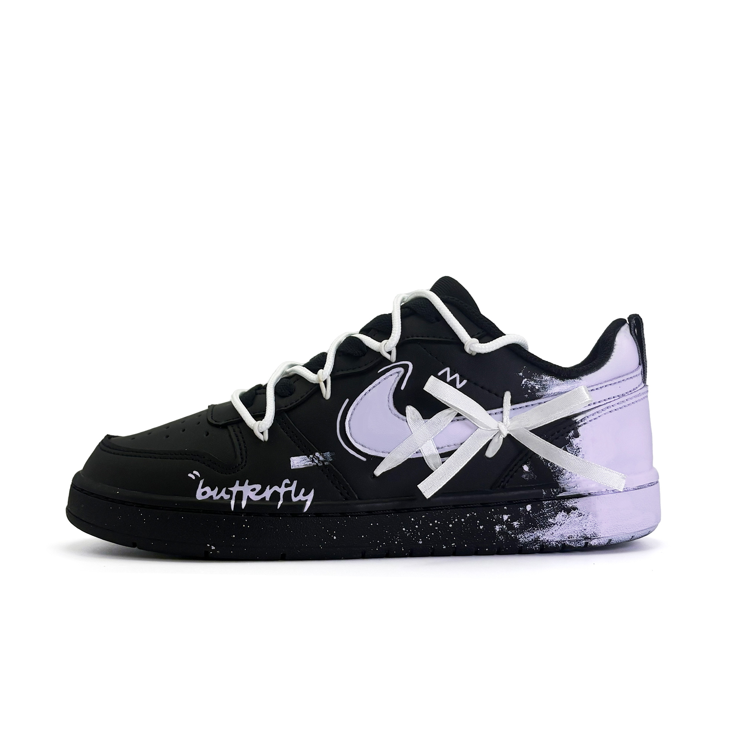 

Детские кроссовки для скейтбординга Court Borough с нескользящей подошвой и износостойкими подошвами для подростков Nike, черный