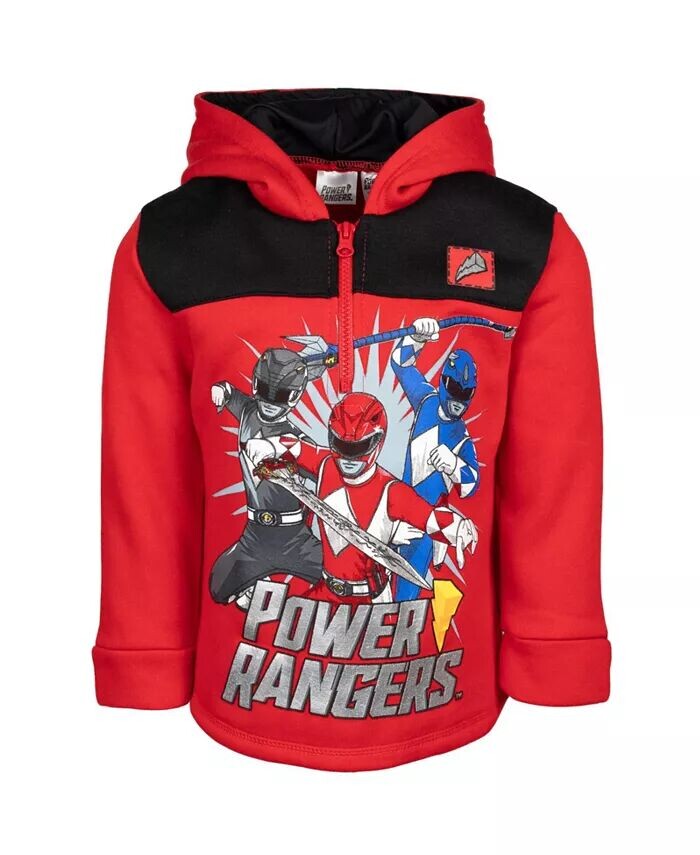 

Флисовый пуловер с капюшоном на молнии для мальчиков Power Rangers, красный