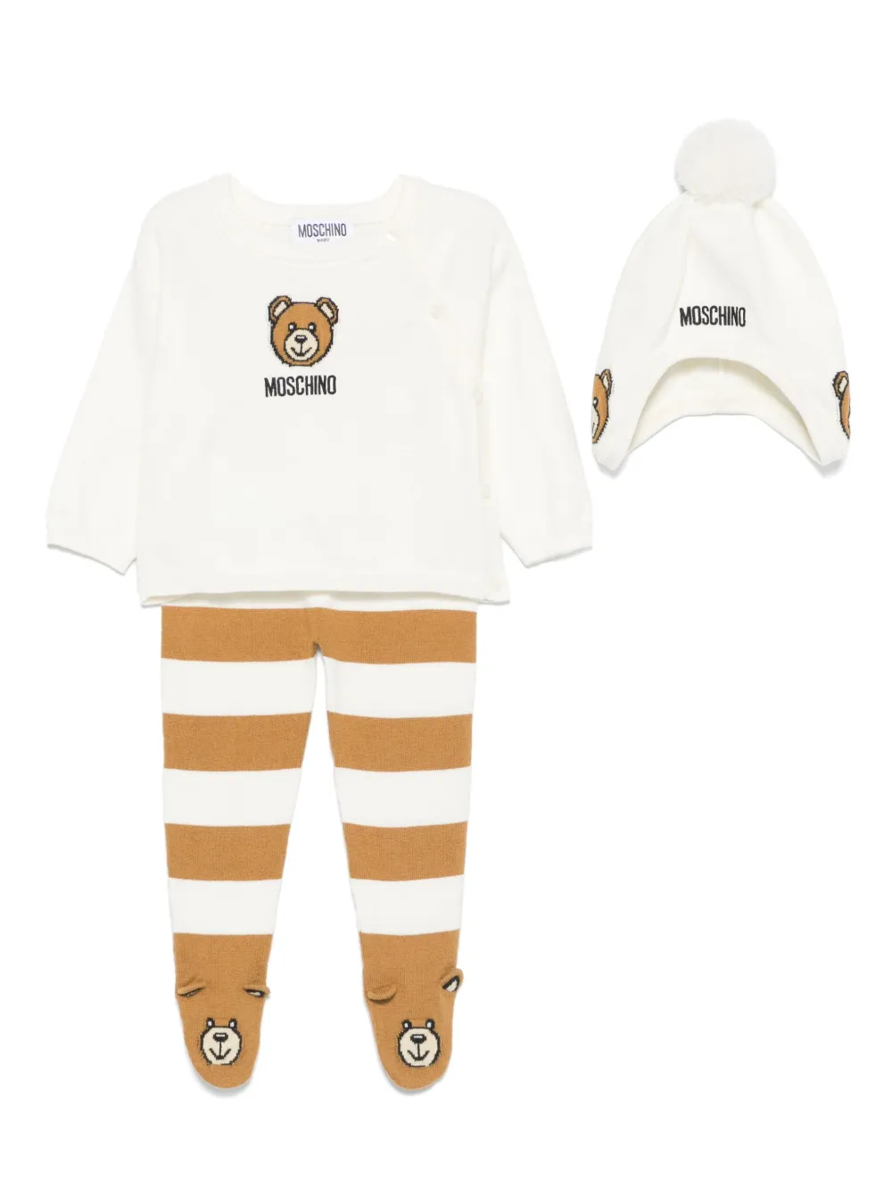 

Комплект из футболки и шортов с принтом Teddy Bear Moschino Kids, белый