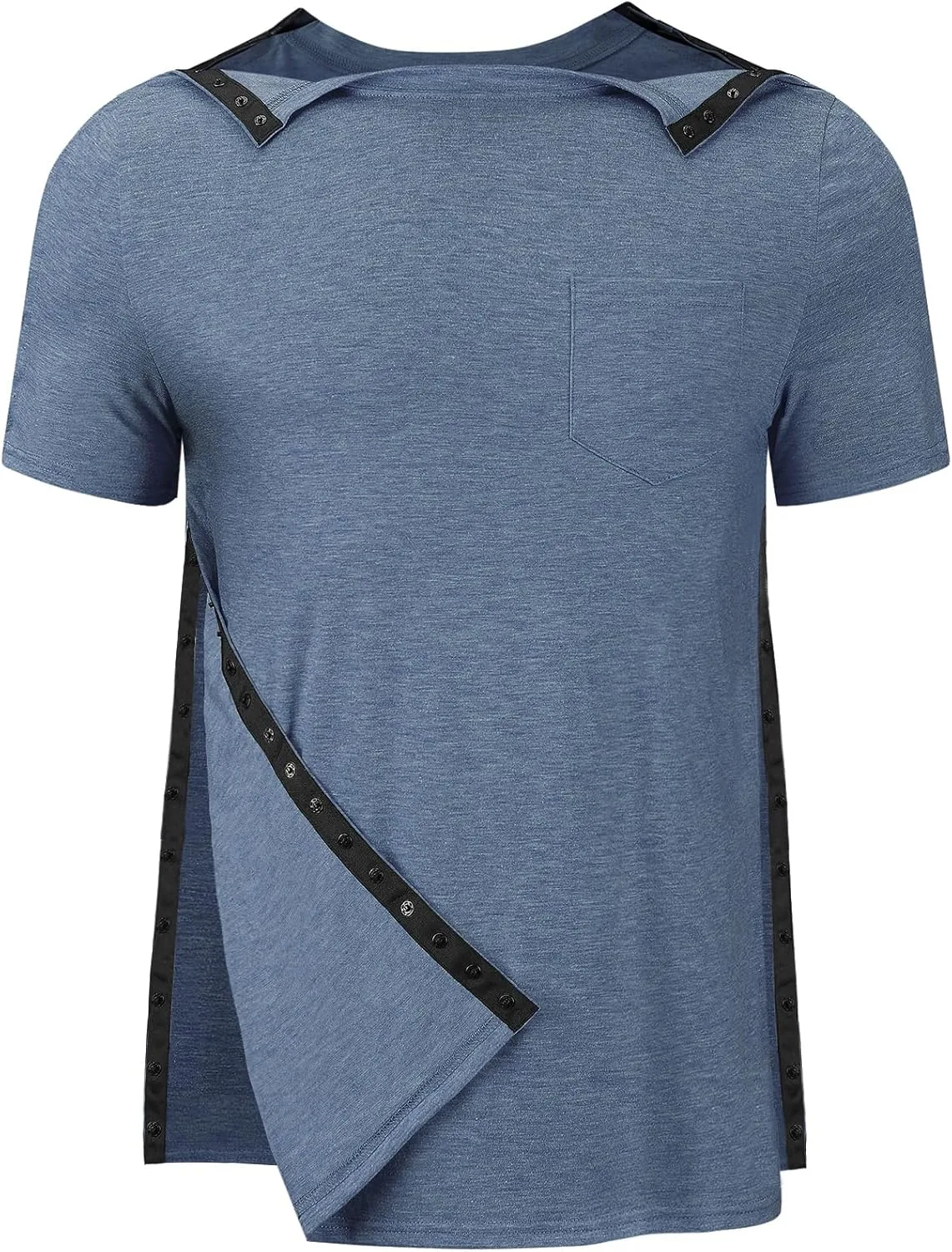 

Мужская рубашка для восстановления после операции на плече с коротким рукавом и застежкой на боку Tfovorlein