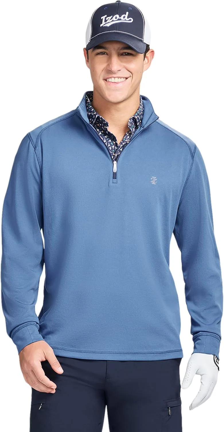 

IZOD мужская футболка с длинным рукавом и молнией на четверть