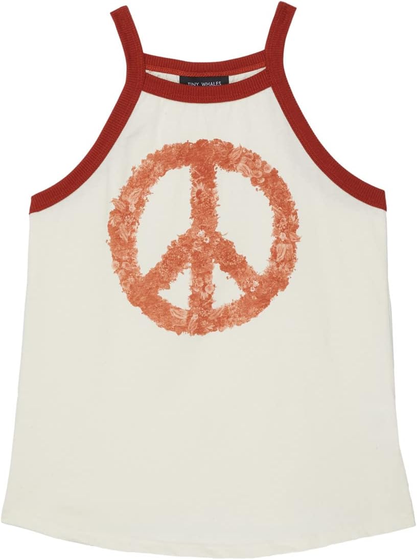 

Майка Tiny Whales Peace Flowers Tank Top, цвет Natural/Rust