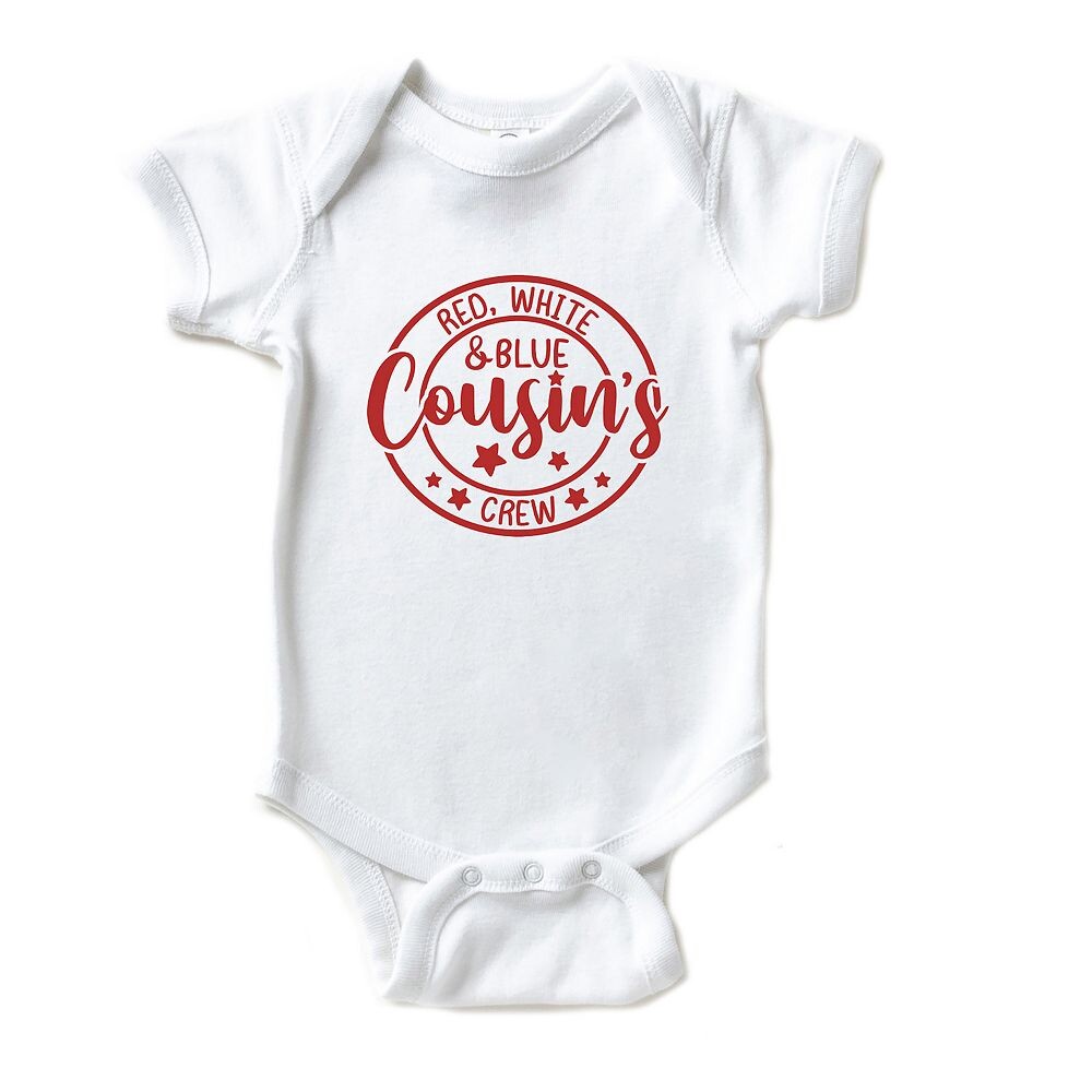 

Красно-бело-синее боди для малышей Cousin's Crew The Juniper Shop, белый