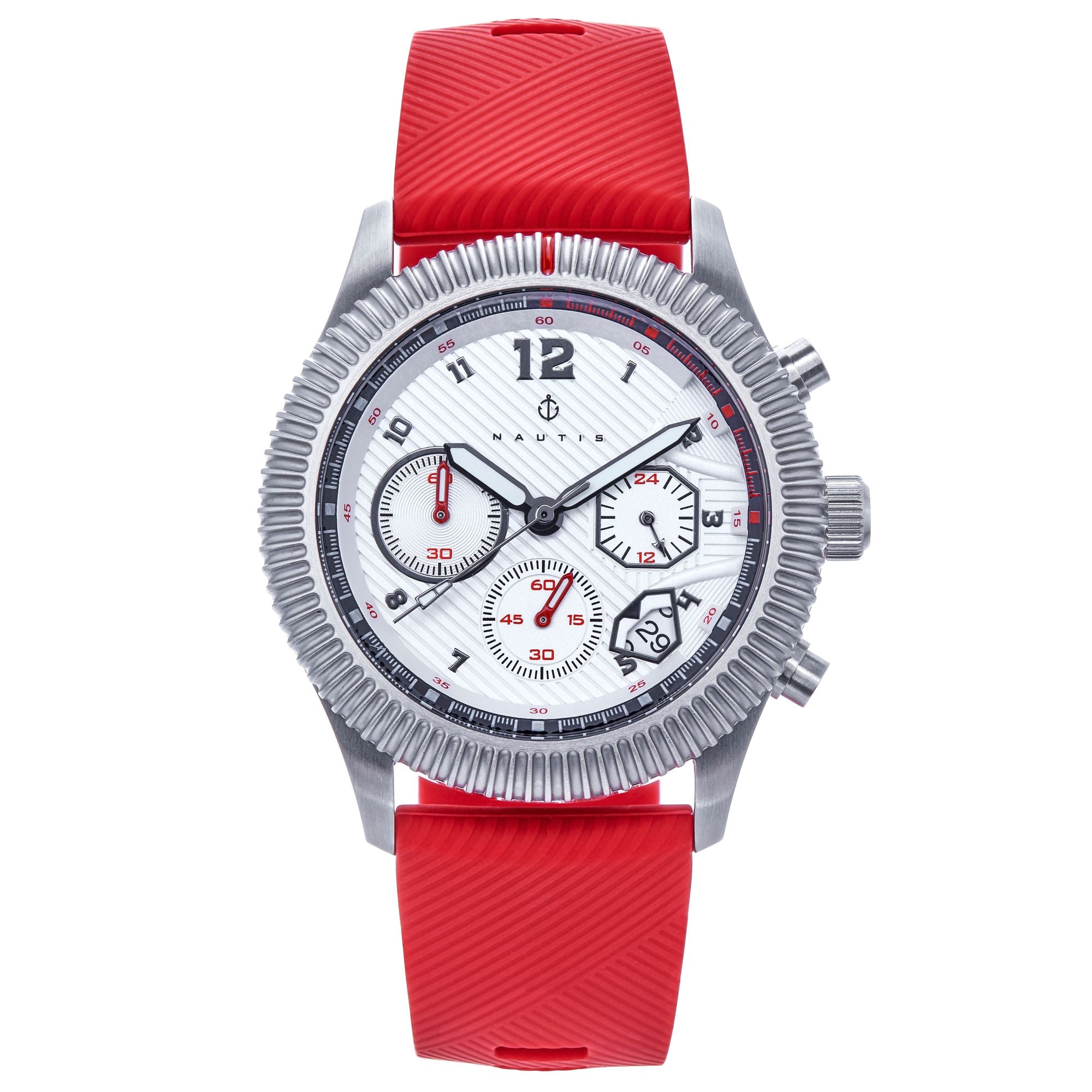 

Часы Meridian Chronograph с ремешком и датой Nautis, красный