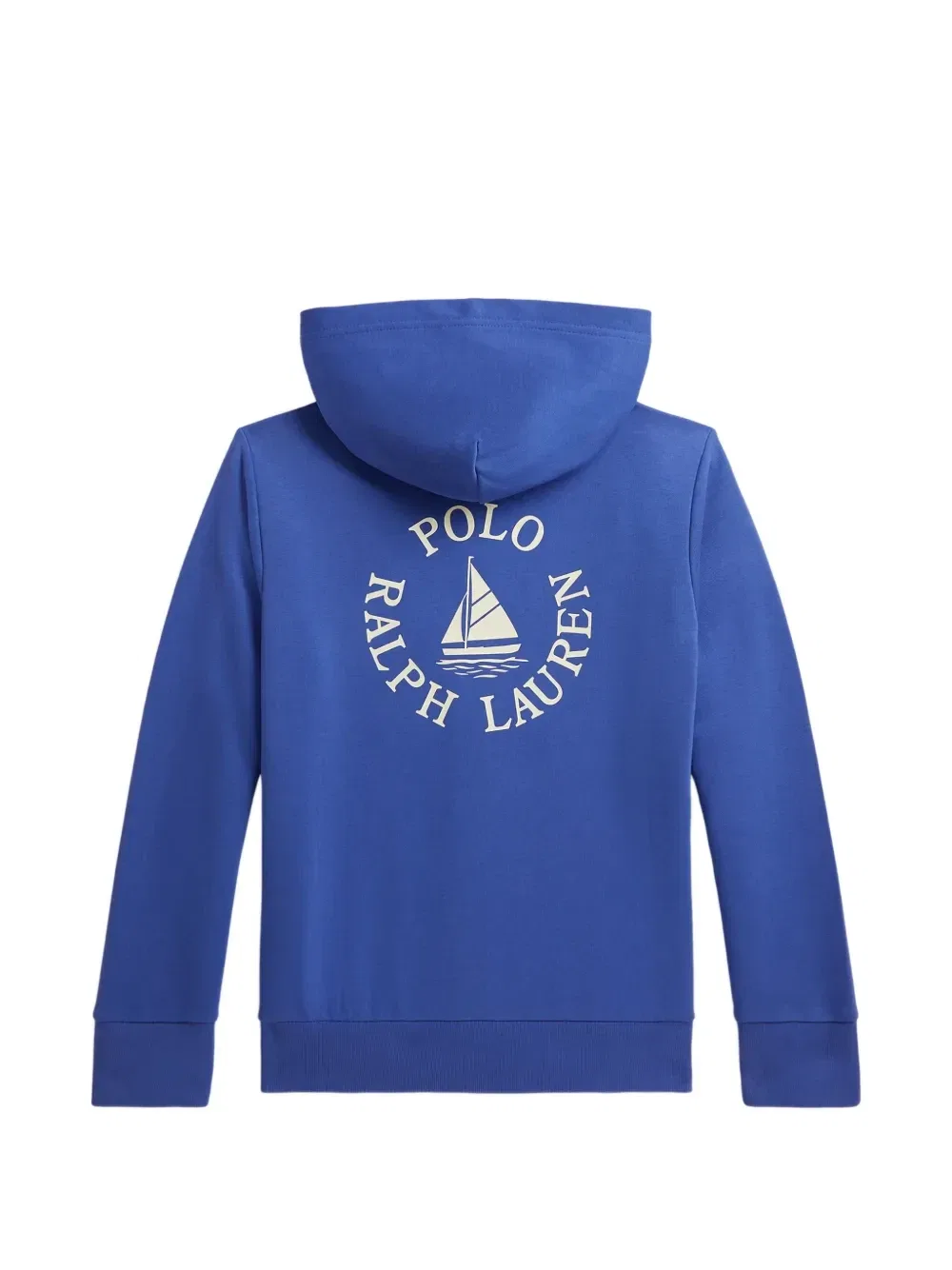 Махровое худи на молнии с логотипом Polo Ralph Lauren Kids, синий — фото 2