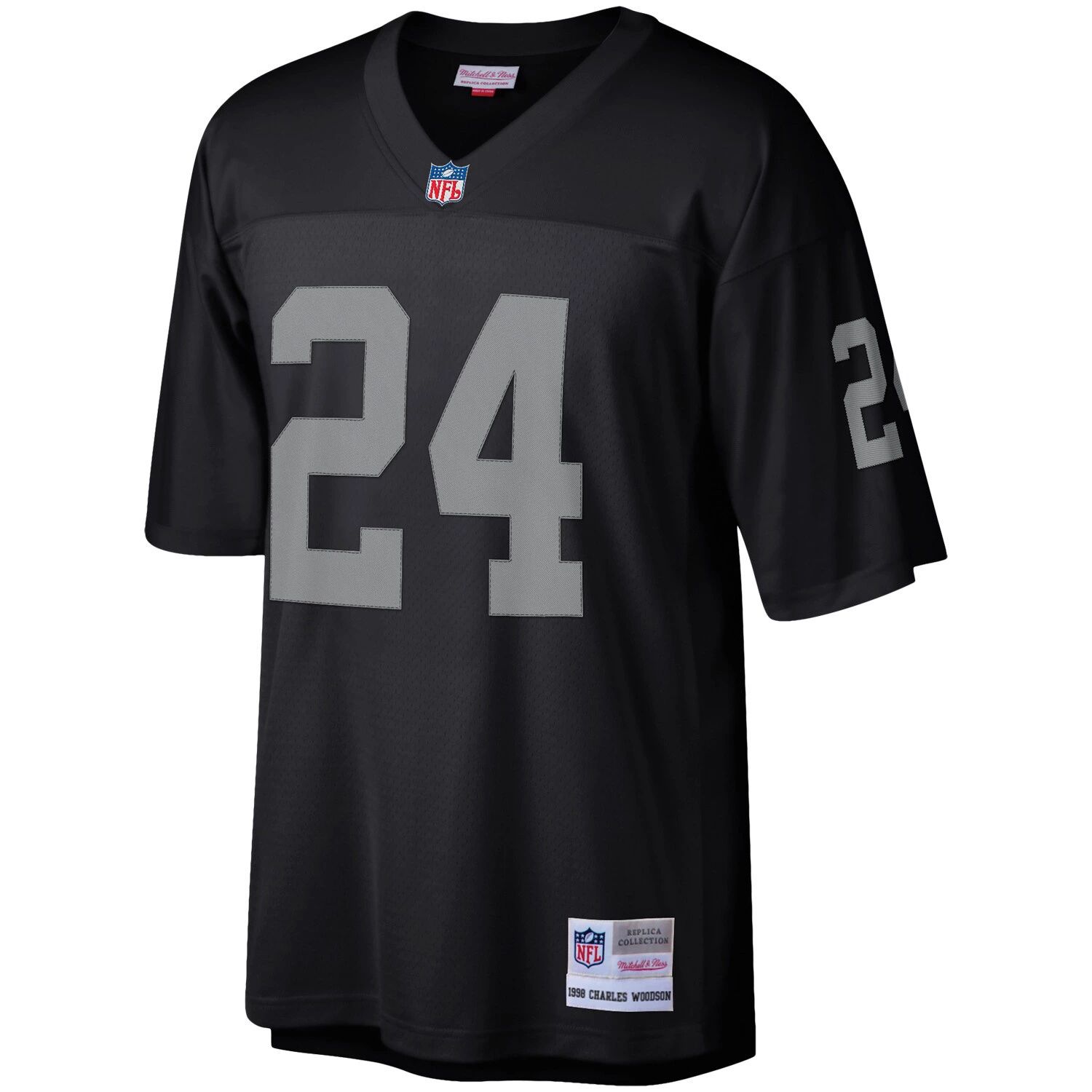 

Мужская черная футболка Mitchell & Ness Charles Woodson Las Vegas Raiders Legacy Replica, Черный, Мужская черная футболка Mitchell & Ness Charles Woodson Las Vegas Raiders Legacy Replica