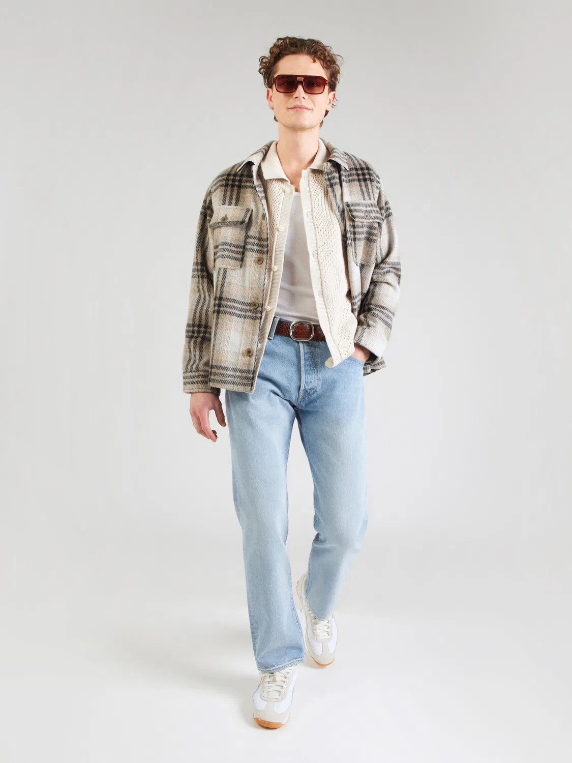Вязаный кардиган 'рубашка для похода' Levi'S , Beige — фото 4