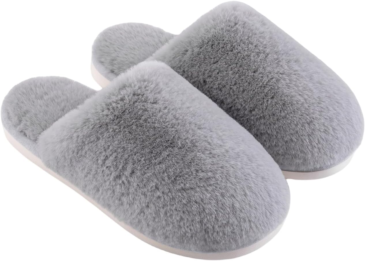 

Зимние тапочки для женщин и мужчин, пушистые, теплые, с мягкой подошвой, противоскользящие, с толстой подошвой, домашние тапочки, легкие, дышащие, для дома и улицы, сабо, унисекс Generic, серый