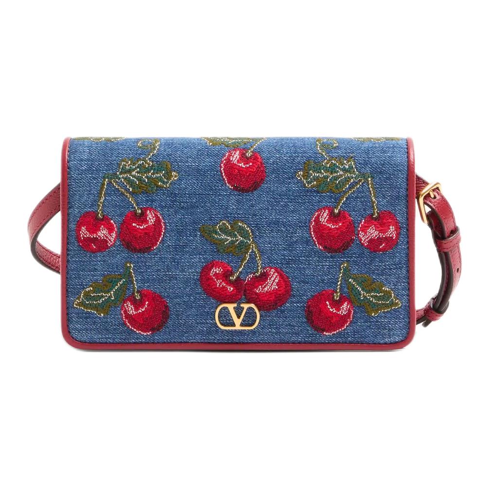 

Valentino Кожаная сумка через плечо мини женская джинсово синяя