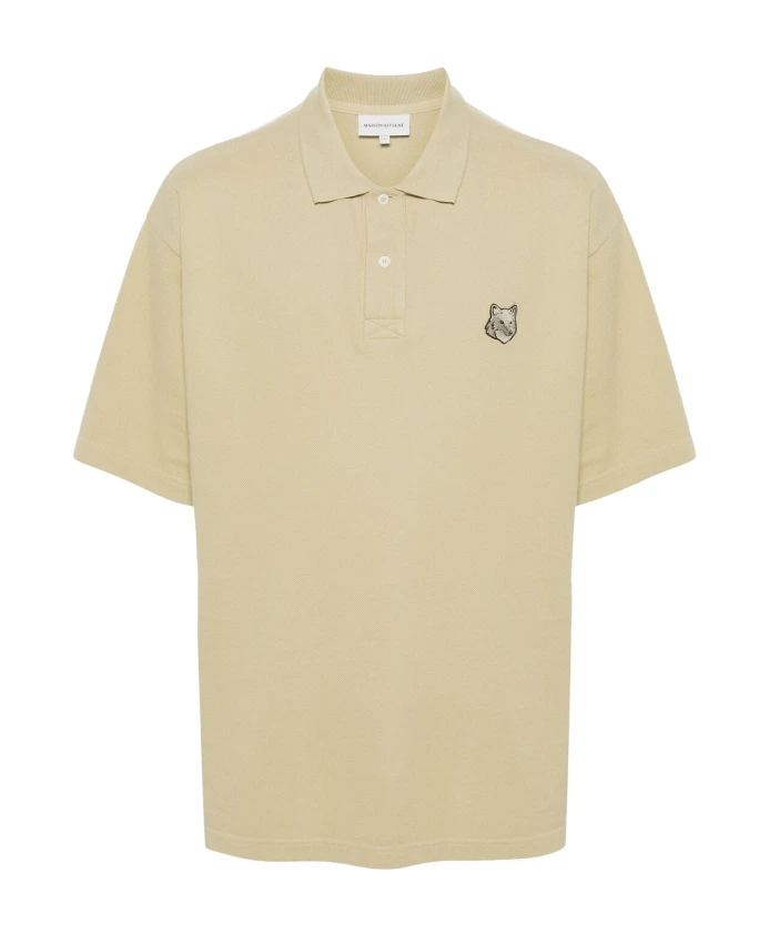 

Нашивка в виде головы лисы, поло большого размера. Maison Kitsunã, бежевый