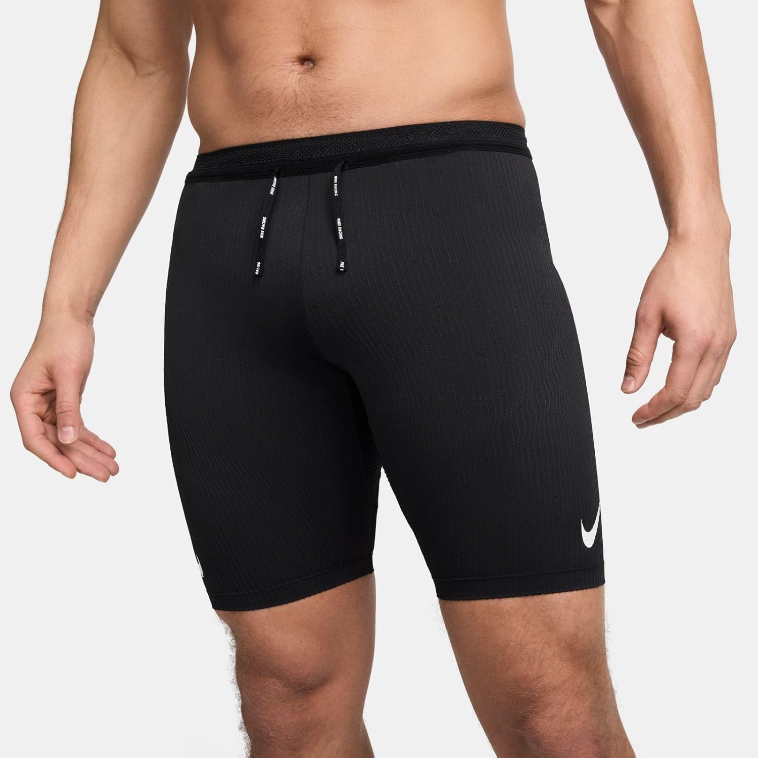 Мужские беговые тайтсы Nike AeroSwift Dri-FIT ADV длиной 1/2 (черный/белый, FN3369-011), Black/Summit White — фото 3