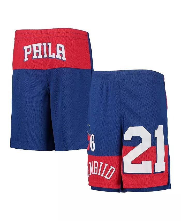 

Большие мальчики и девочки Джоэл Эмбиид Royal Philadelphia 76ers Pandemonium шорты с именем и номером Outerstuff