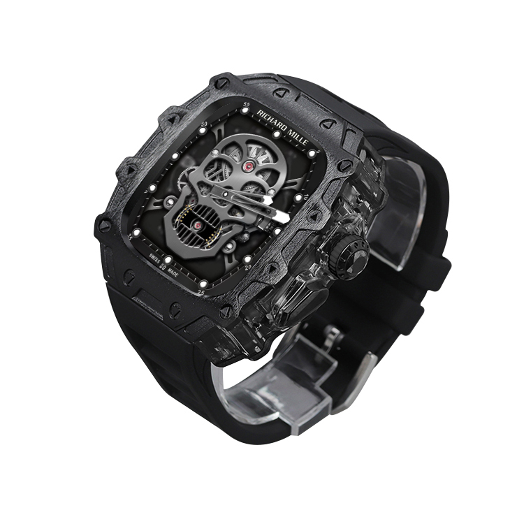 

Akkerds Часы Apple Alloy Case Material Ultra2/1 Generation, Black case, black black medium frame, black fluoroelastomer single-hand buckle strap