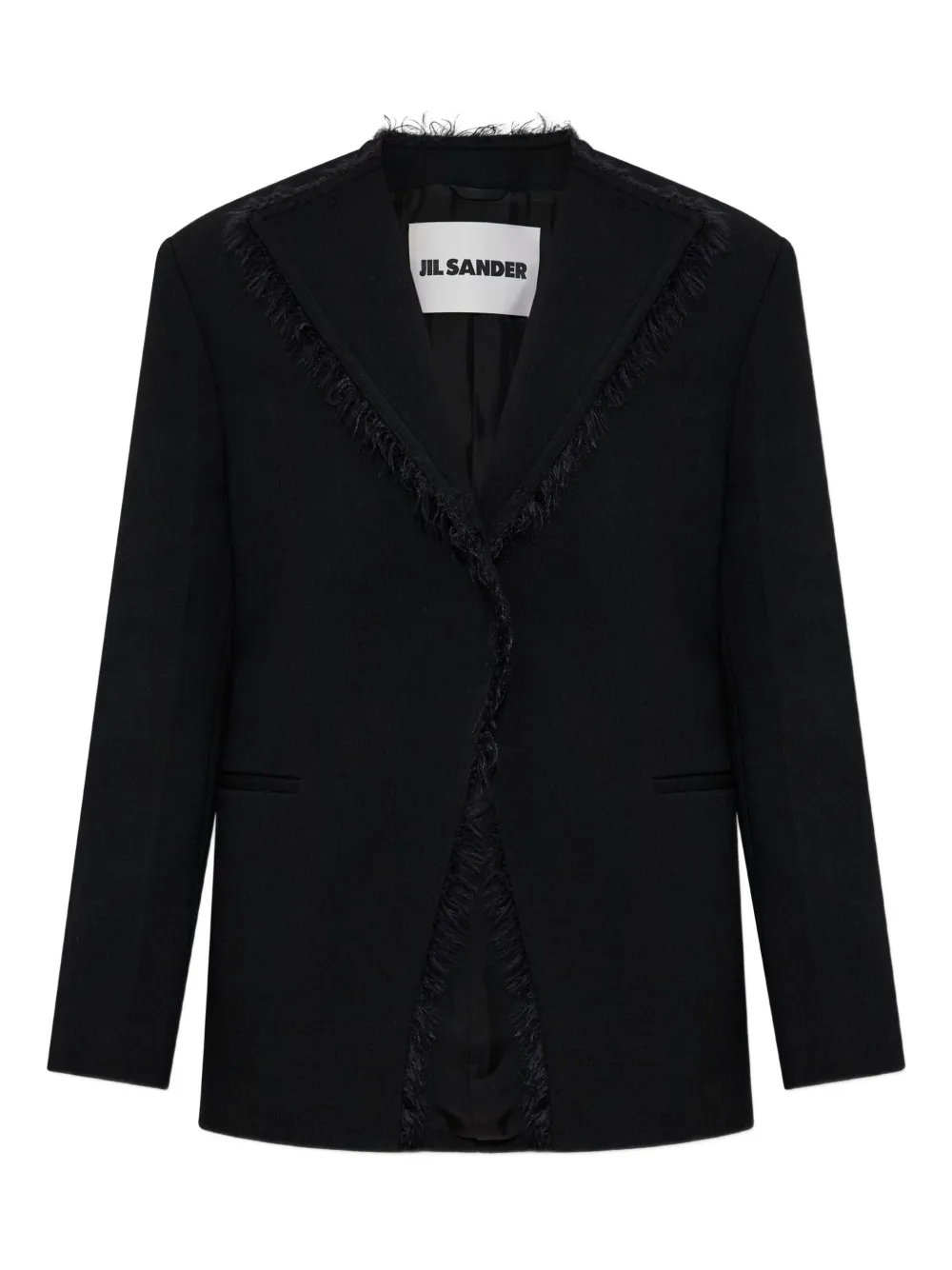 

Жакет с бахромой на лацканах JIL SANDER, черный