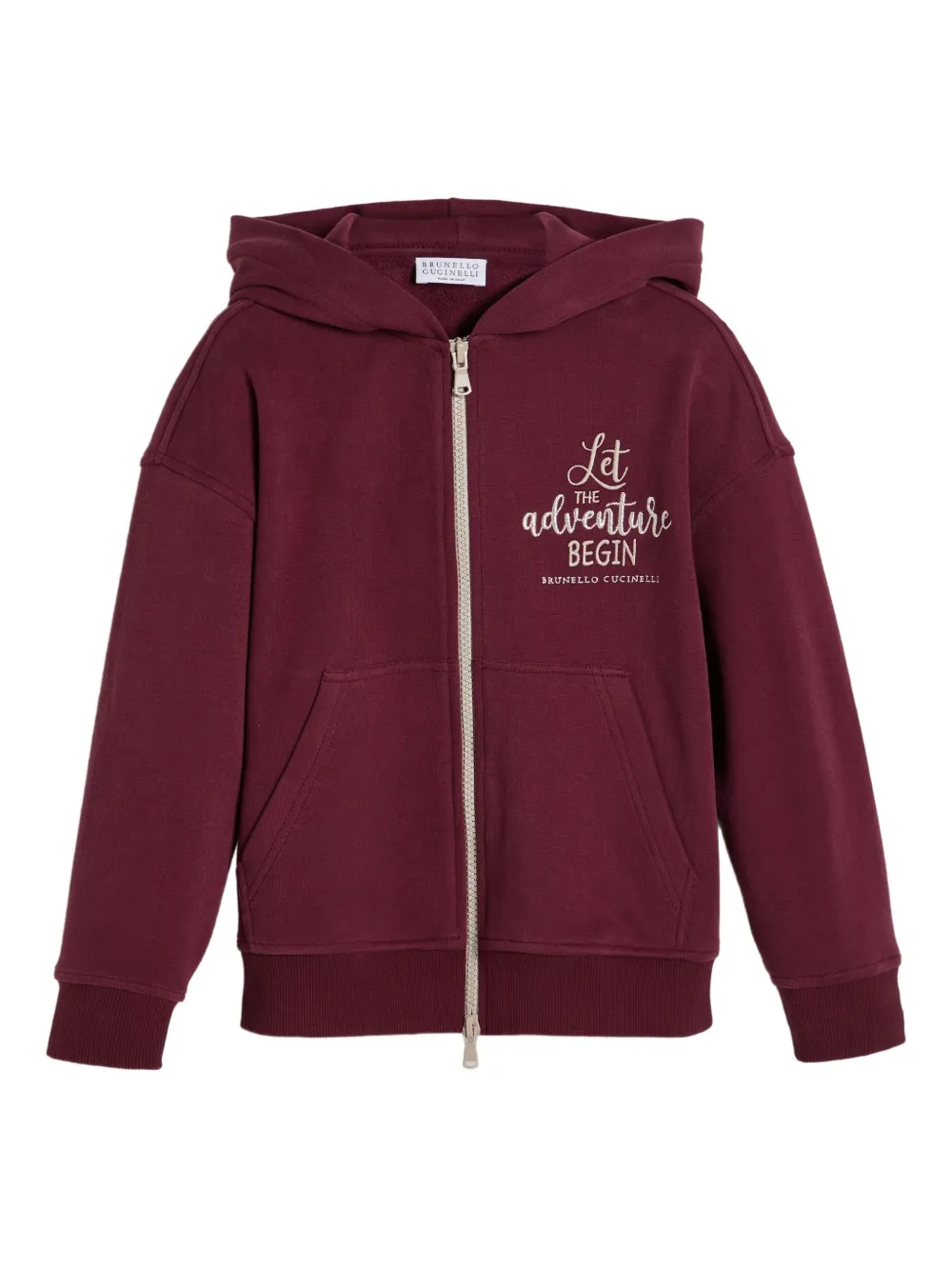 

Худи на молнии Brunello Cucinelli Kids, красный