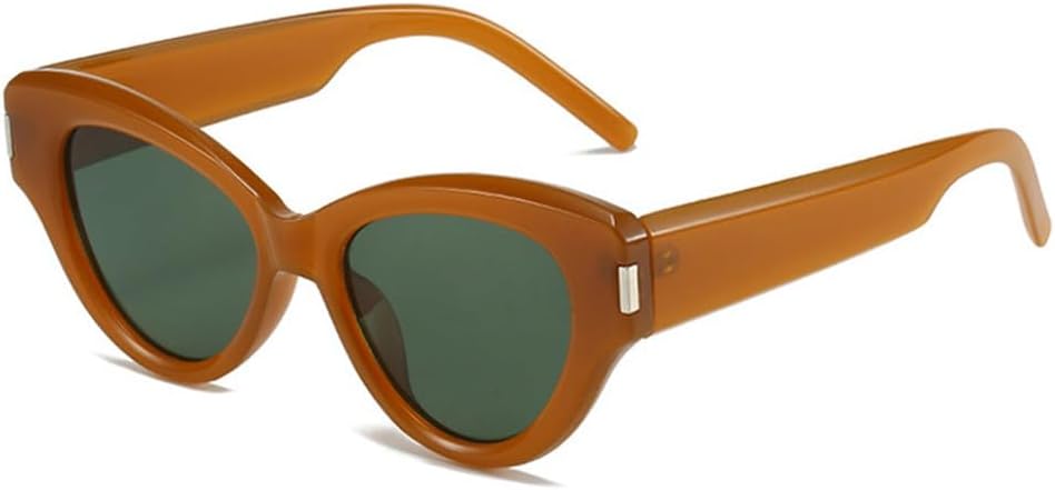 

Популярные модные женские солнцезащитные очки «кошачий глаз», роскошные ретро-очки цвета «желе», солнцезащитные очки UV400 для мужчин с заклепками TKKTLLT, Orange Dark Green