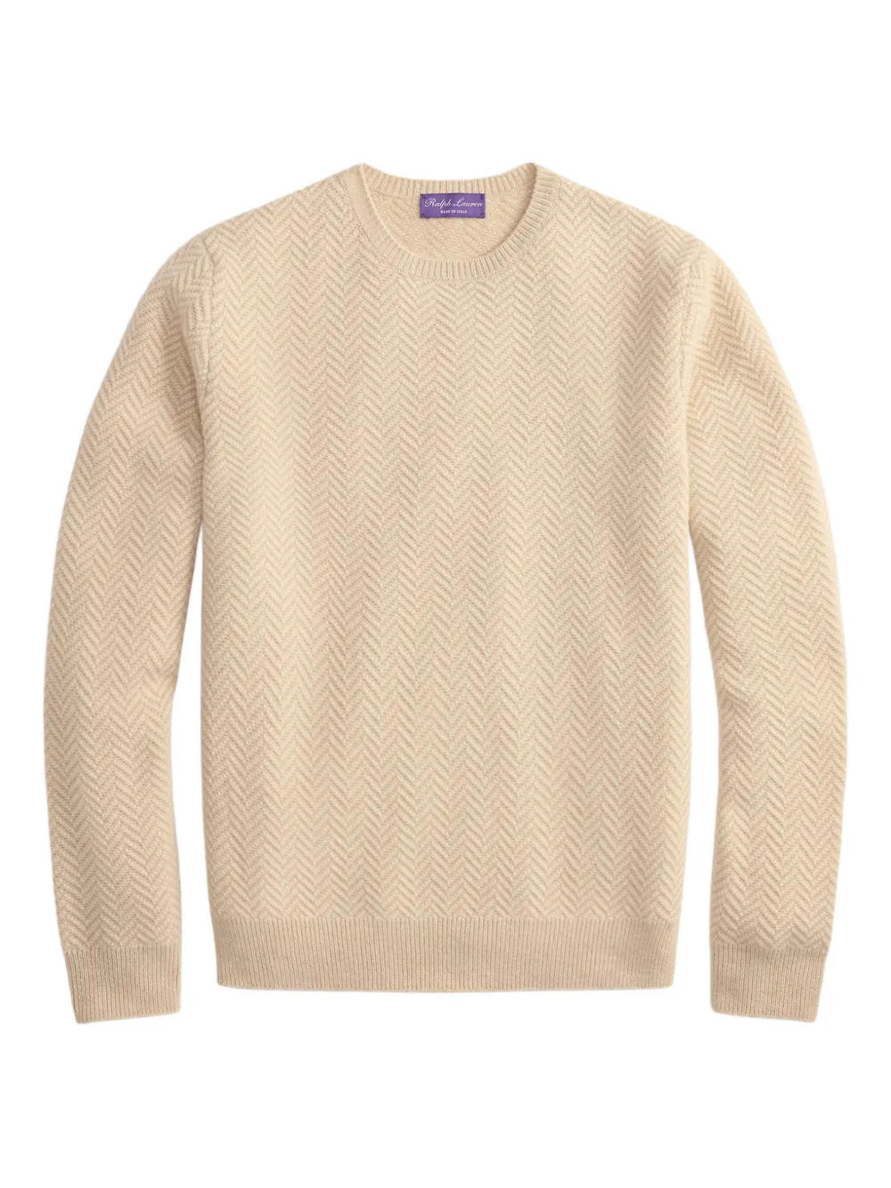 

Кашемировый свитер с узором в елочку Ralph Lauren Purple Label, бежевый