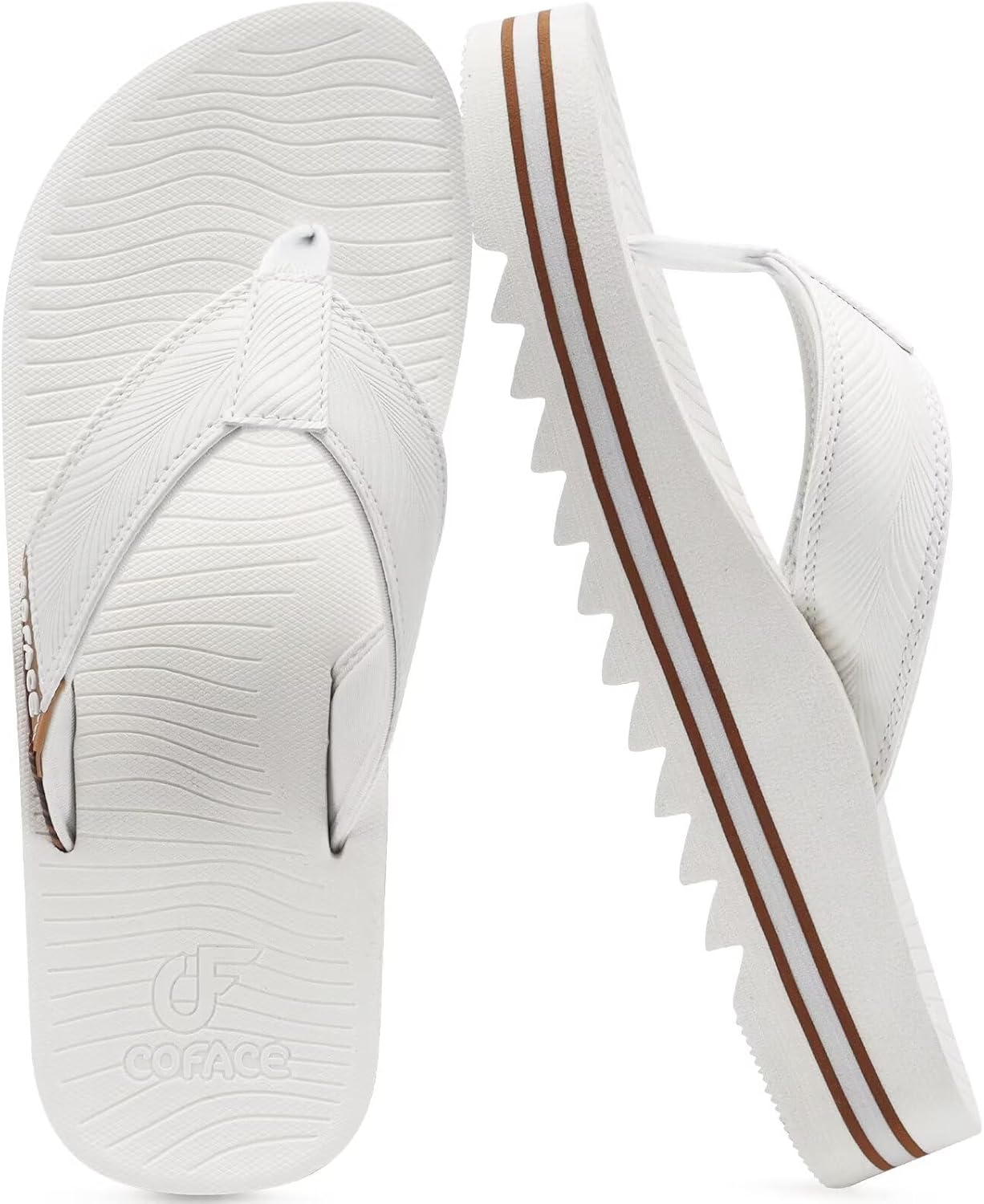 

Сланцы COFACE с поддержкой свода стопы для мужчин, коврик для йоги, удобная толстая амортизация, сандалии для восстановления при ходьбе, легкие летние пляжные шлепанцы, белый