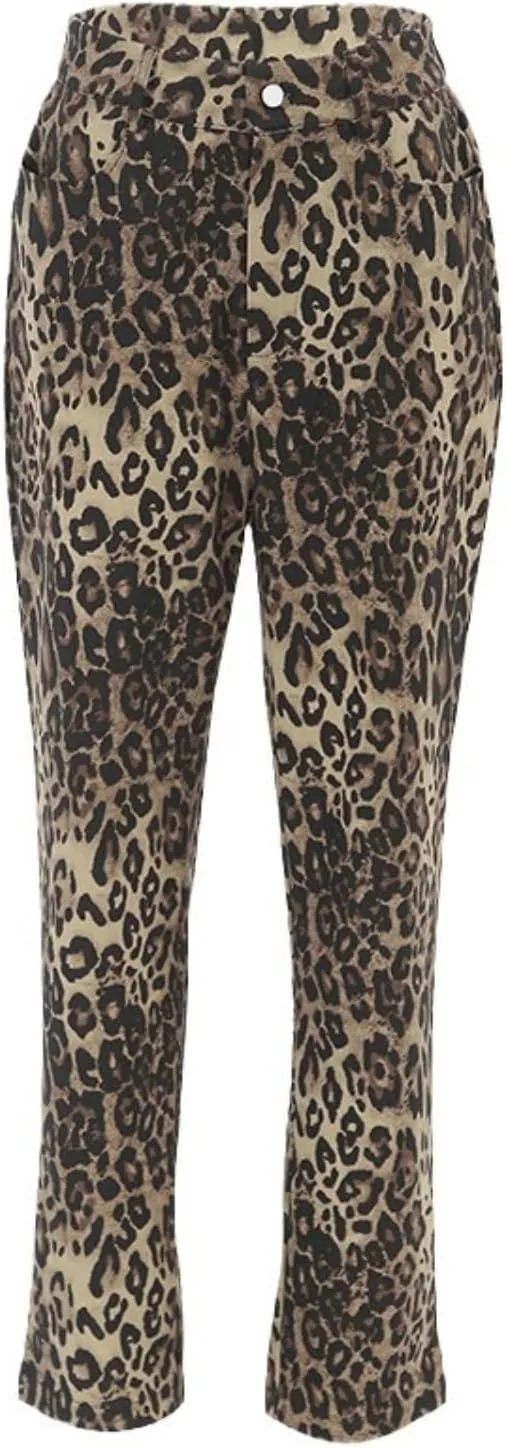 

Джинсы Leopard Print для женщин - винтажные Y2K с принтом Cheetah, прямые, с высокой посадкой Hesaco