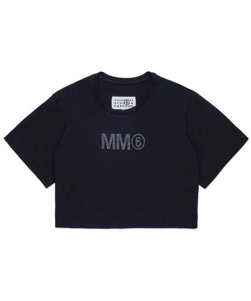 

Футболка детская с коротким рукавом, логотип MM6 Maison Margiela, черный