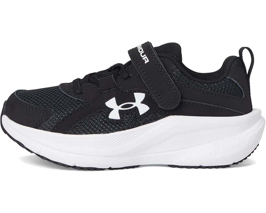 Детские кроссовки Under Armour Charged Assert 11 Alternate Closure (Little Kid) Under Armour Kids, Black/Black/White — фото 4