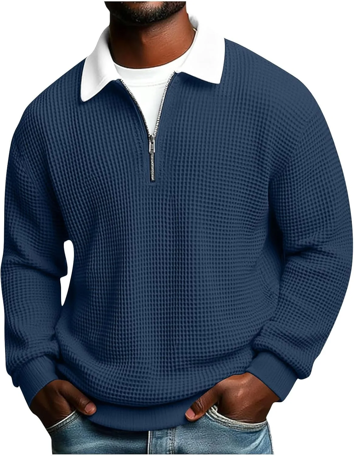 

Длинная поло с вафельной текстурой для мужчин Big and Tall Xiaojmake