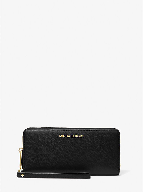 

Большой дорожный кожаный клатч Jet Set из зернистой кожи Michael Kors, черный