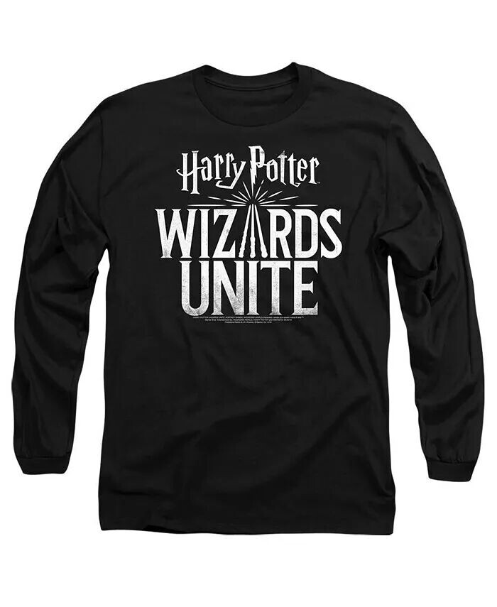 

Мужская футболка с длинным рукавом и логотипом Wizards Unite для взрослых Harry Potter, черный