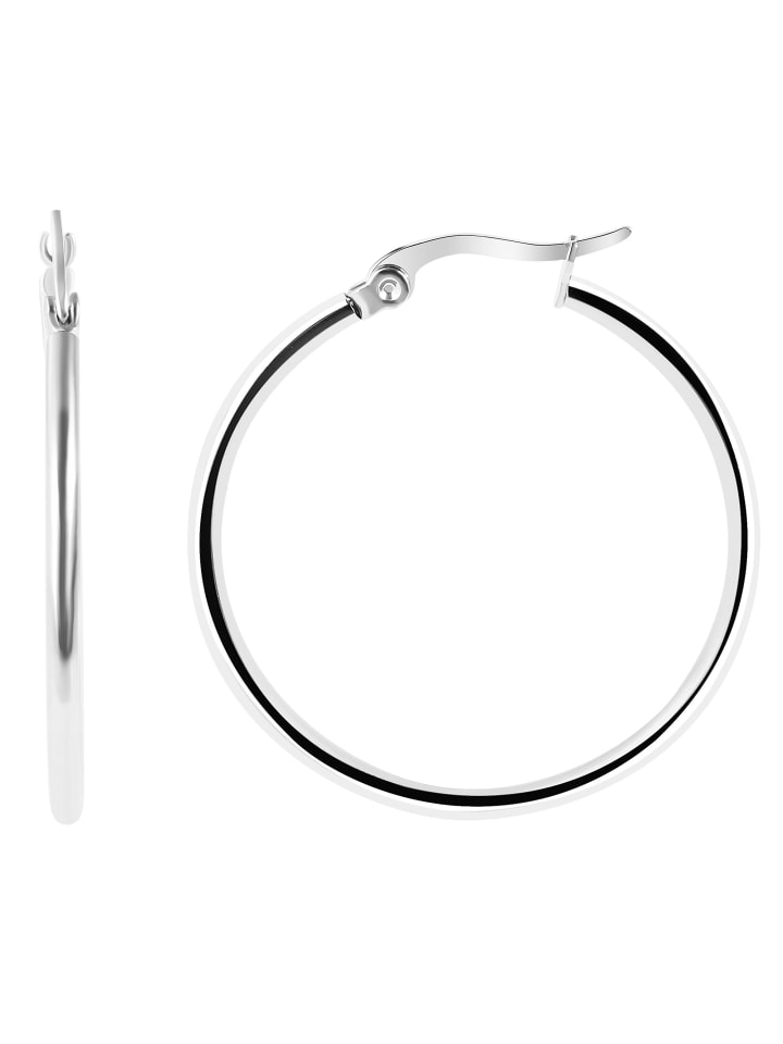 

Adeliás Женские серьги - Серьги-кольца из нержавеющей стали серебристого цвета