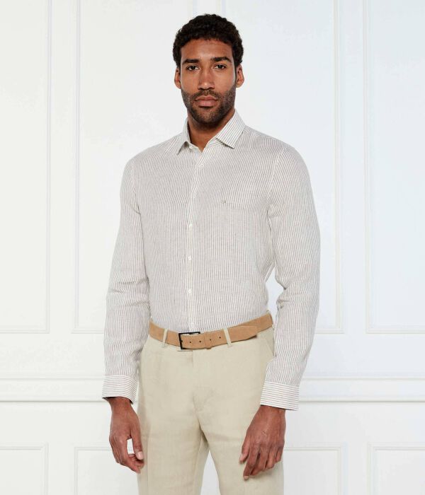 

Льняная рубашка Slim fit Calvin Klein, хаки
