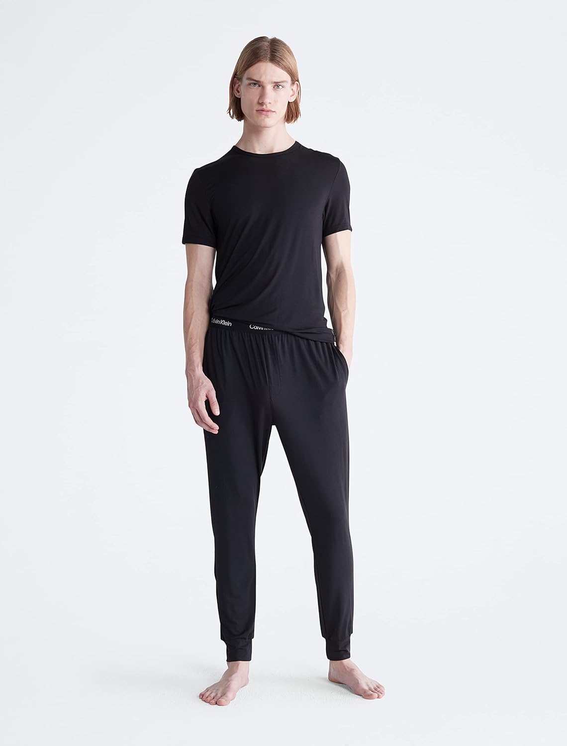 Мужские ультрамягкие современные джоггеры Calvin Klein из модала, Black — фото 4