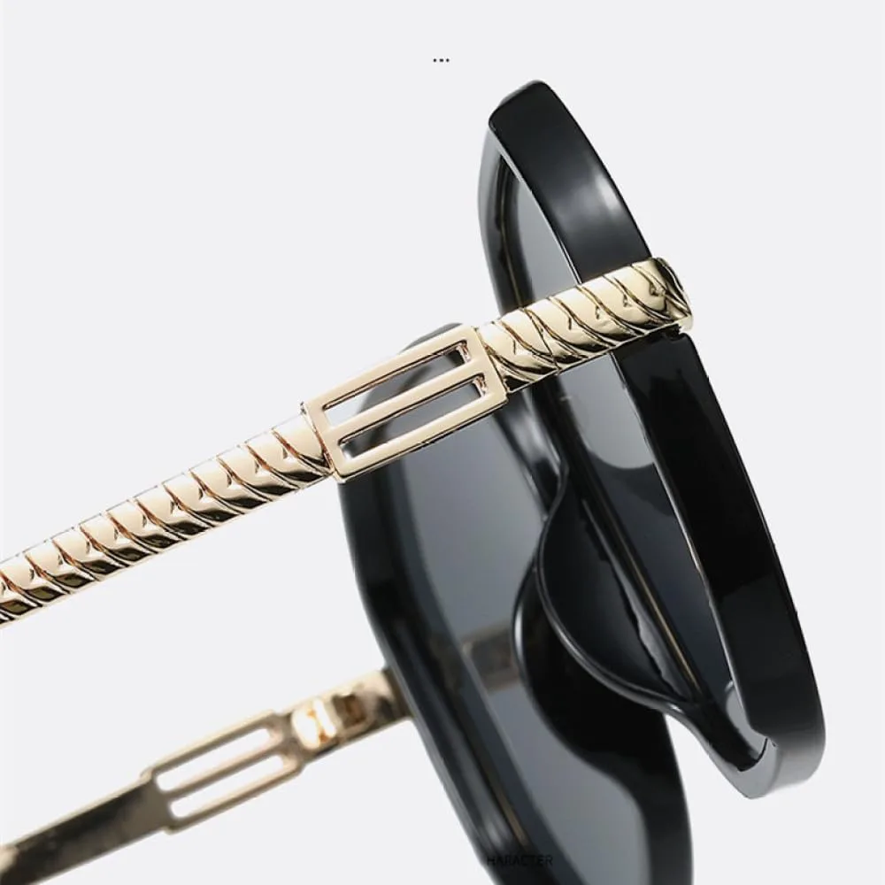 

Винтажные квадратные солнцезащитные очки 2027 года для женщин, модные, в металлической оправе, конфетных цветов, с защитой от УФ-излучения UV400 MTZJH, Leopard