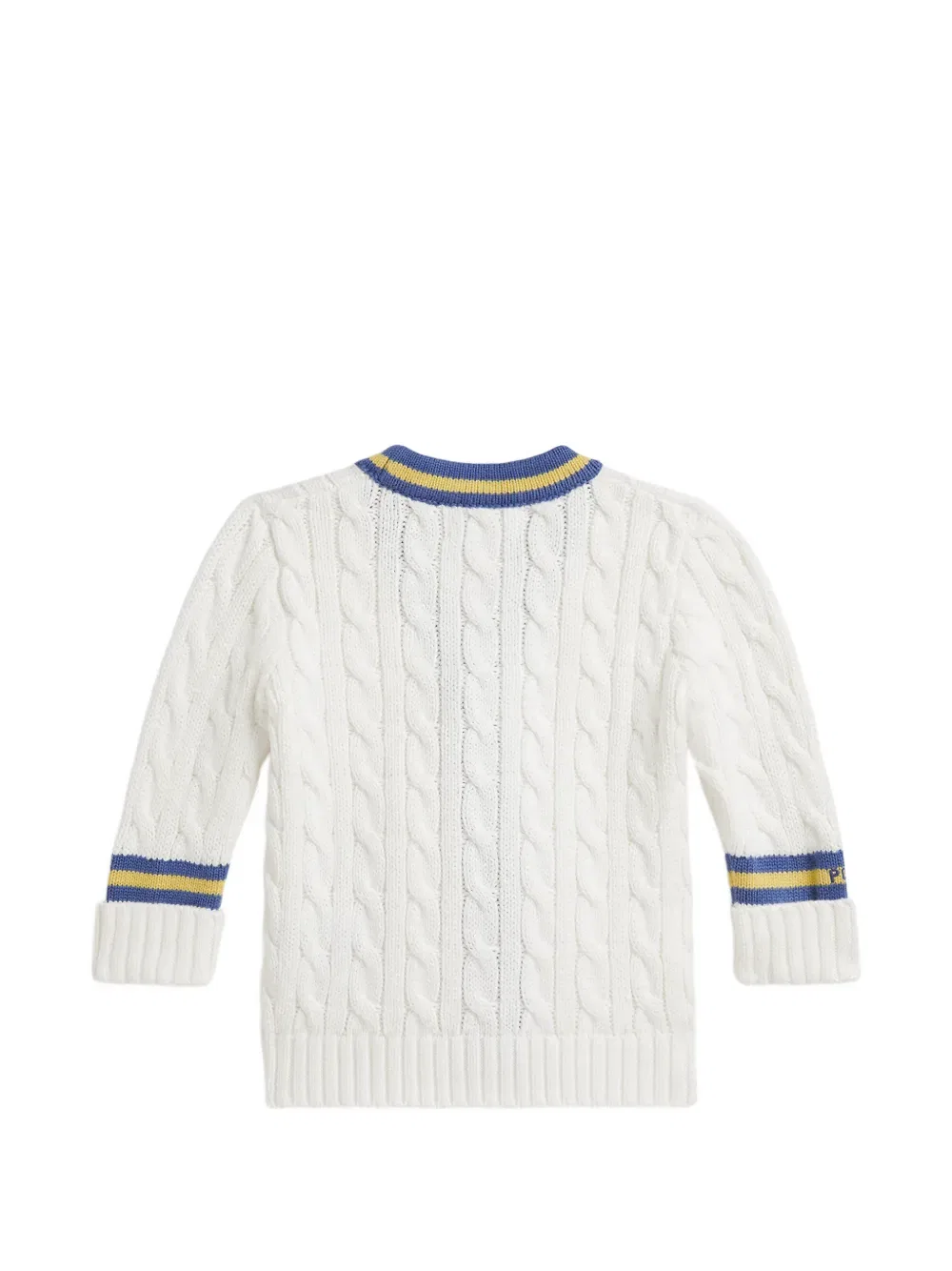 Кардиган в полоску крупной вязки Polo Ralph Lauren Kids, белый — фото 2