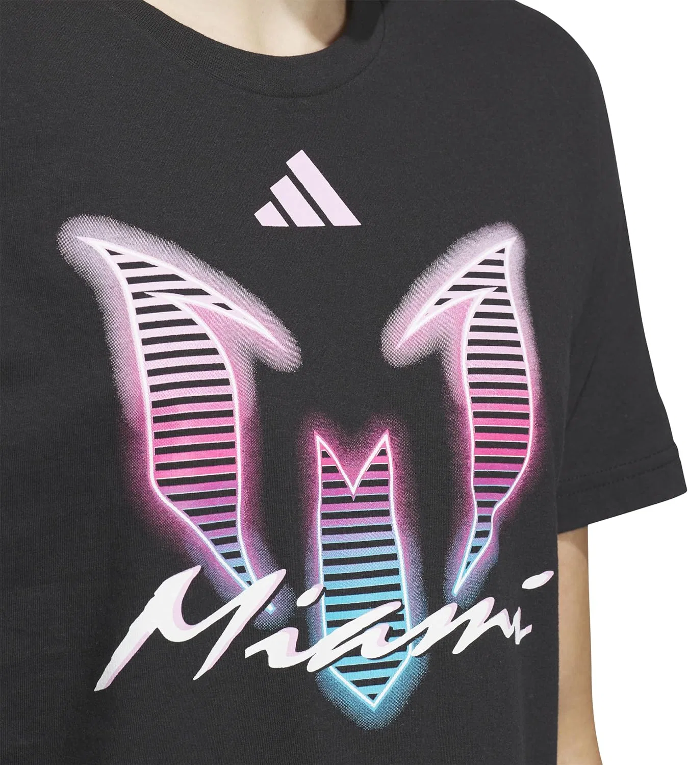 Футболка с принтом Messi adidas, черный/розовый/Inter Miami CF — фото 3