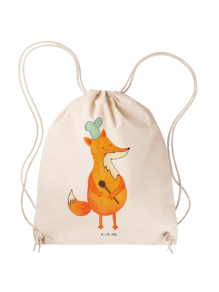 

Спортивная сумка Mr & Mrs Panda Sportbeutel Fuchs Koch ohne Spruch, кремовый