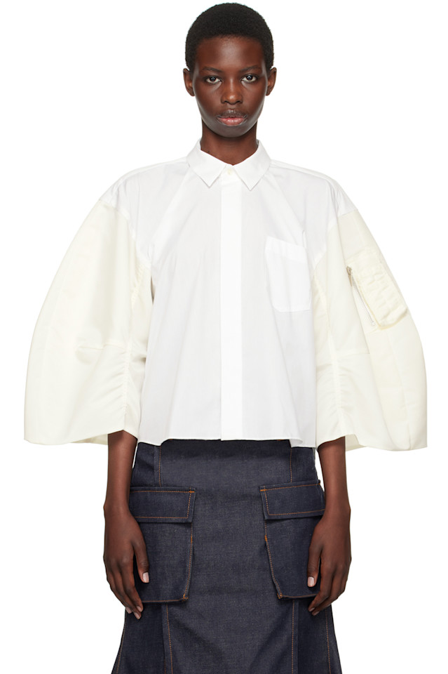 

Блузка с буфами Sacai, белый