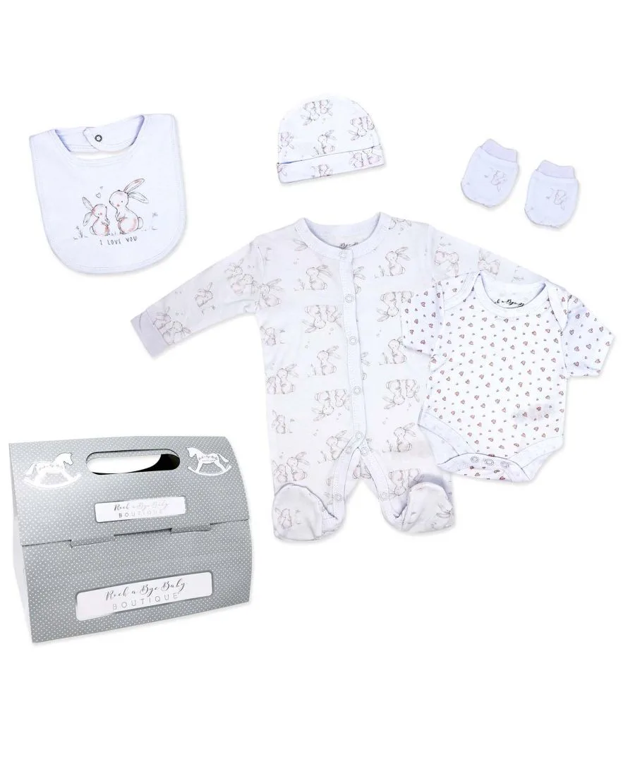 Набор для новорожденной девочки, 7 предметов Rock-A-Bye Baby Boutique, белый/blush