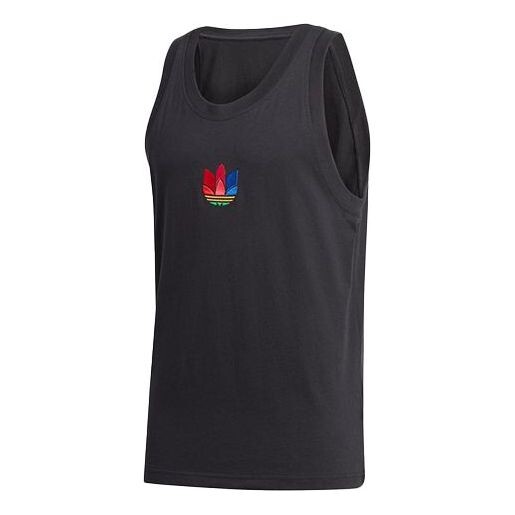 

Спортивная футболка adicolor 3d trefoil tank top 'black multi-color' Adidas, черный